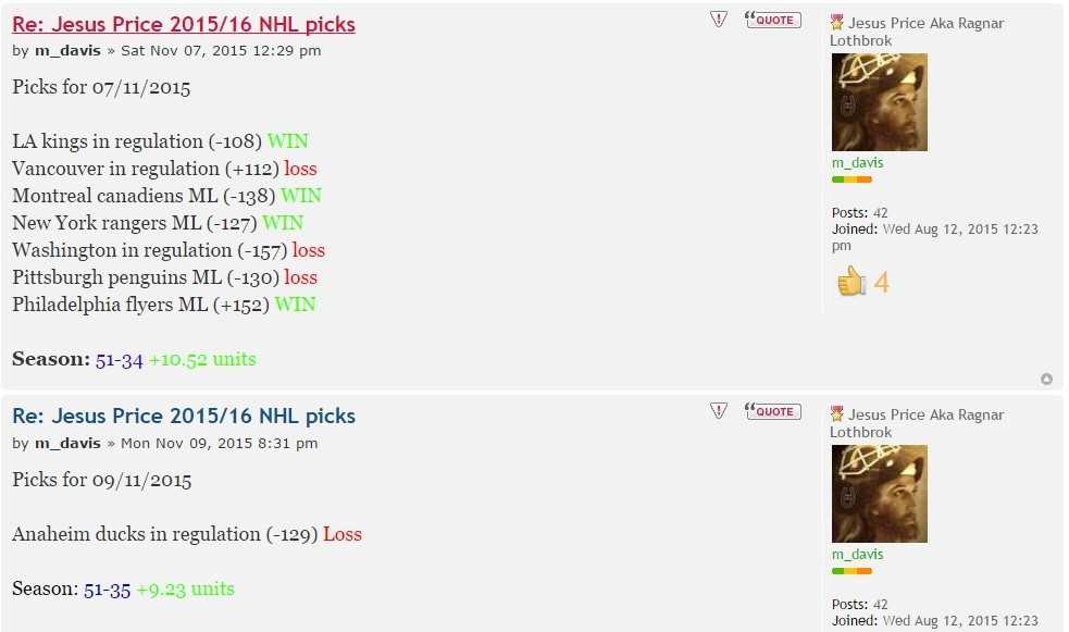 Jesus Price 2015 16 NHL picks-5